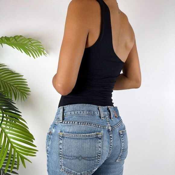 Vintage Y2K Black Floral Classy Romantic Grunge One Shoulder Bodysuit / Size: S - Picture 2 of 4